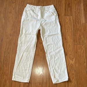 Straight cut cream colored jeans